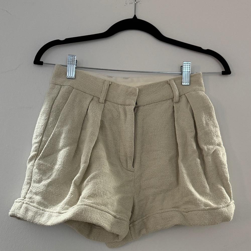 STAUD High Waist Cream Shorts Size 00